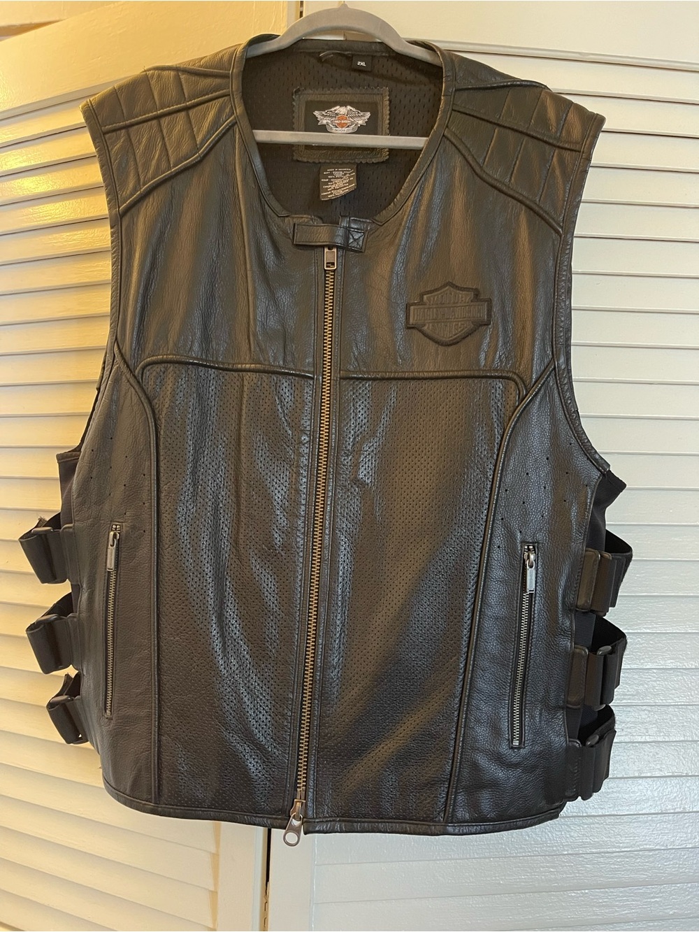 Harley-Davidson Black Leather Jacket with Logo Patch